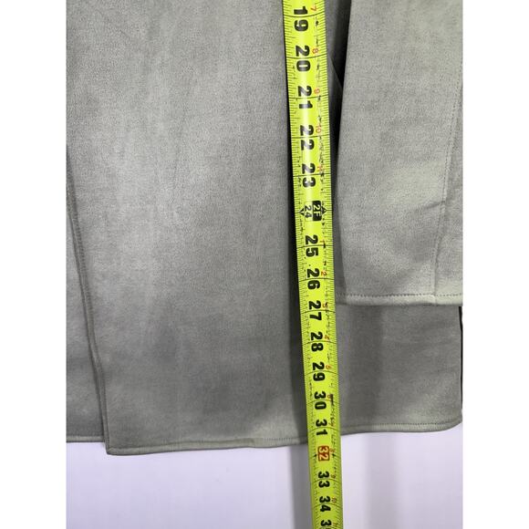 Love Tree faux suede trench coat light green Women’s Small - Picture 4 of 5